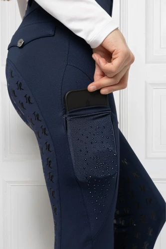 Legginsy Marta Diamond Gloss Granatowe KIDS z kryształkami