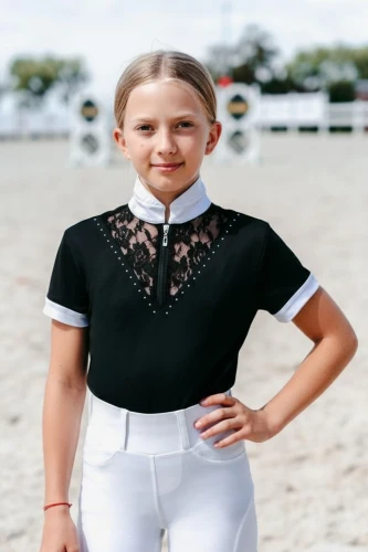 Koszula Konkursowa z Koronką Viki Czarna KIDS