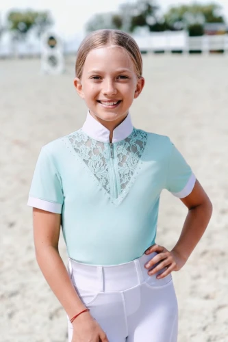 Koszula Konkursowa z Koronką Viki Miętowa KIDS