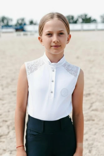 Koszula Konkursowa z Koronką Bella Biała KIDS