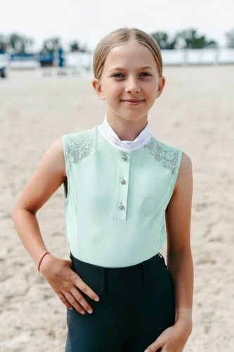 Koszula Konkursowa z Koronką Bella Miętowa KIDS